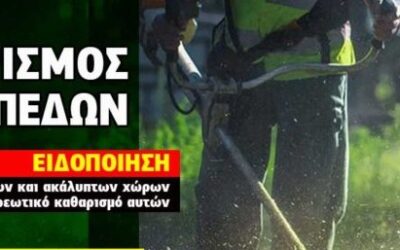 Ενημέρωση για τον καθαρισμό οικοπέδων και την υποβολή σχετικής δήλωσης